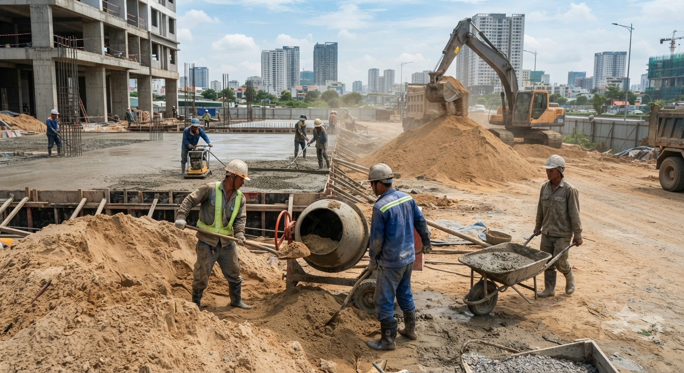 Vai trò và tầm quan trọng của cát tự nhiên trong xây dựng và hạ tầng