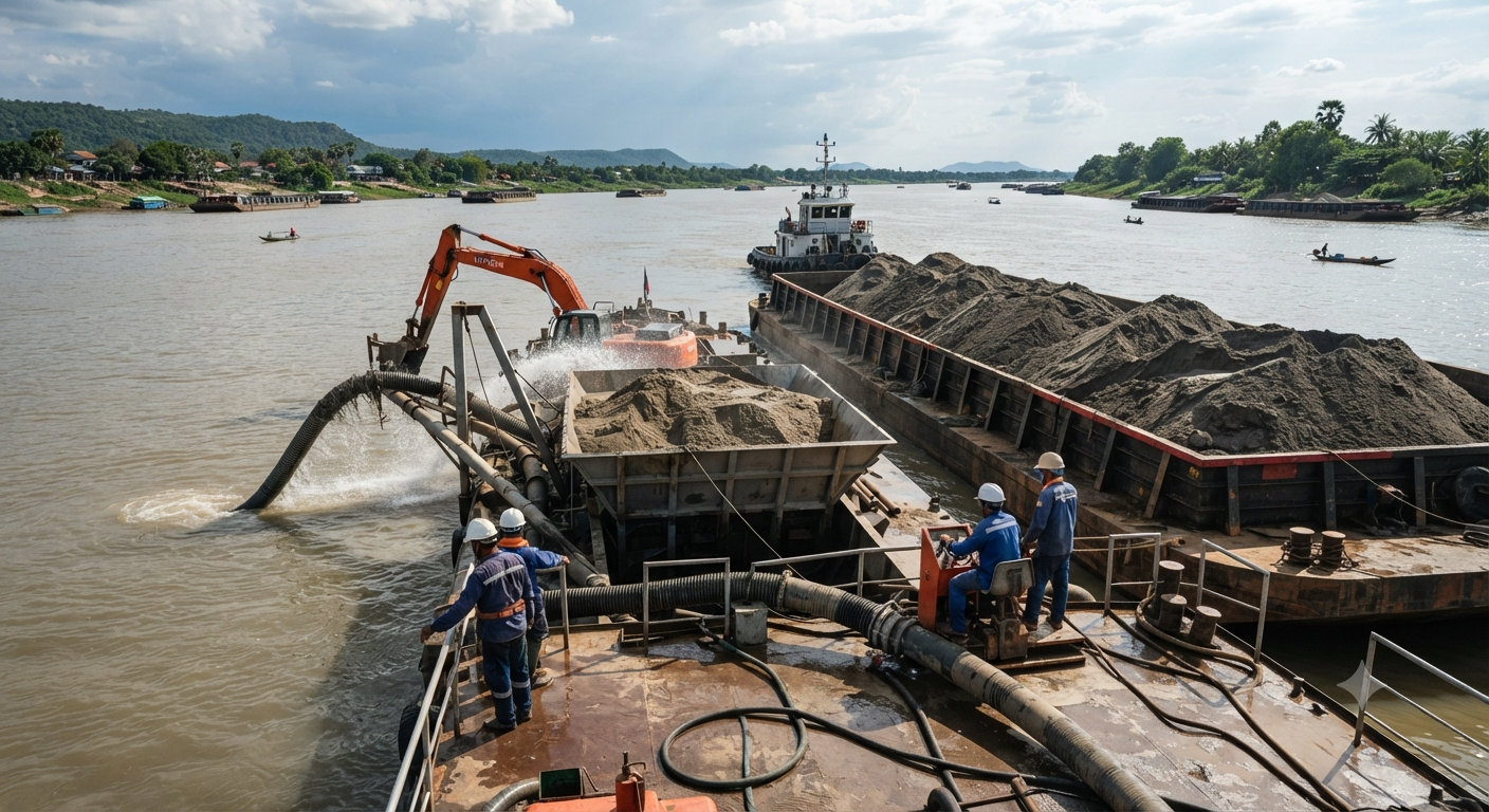 Quy trình khai thác và cung ứng cát tự nhiên hiệu quả